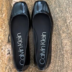 Calvin Klein Black Patent Leather Flats